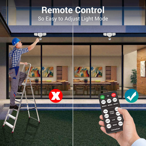 Ustellar 55W 5500LM Remote Security Light 5000K Daylight 2Pack