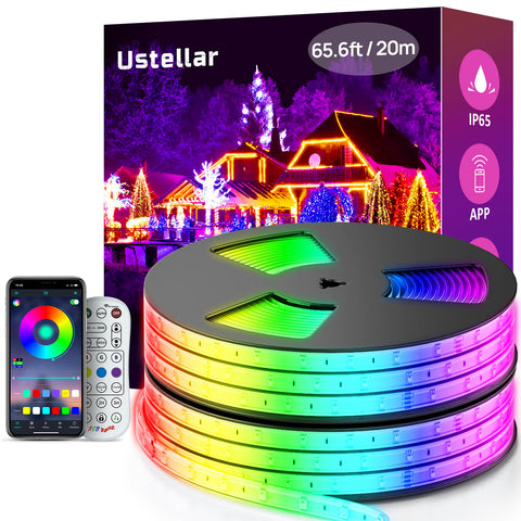 Ustellar Outdoor LED Color Changing RGB Strip Lights
