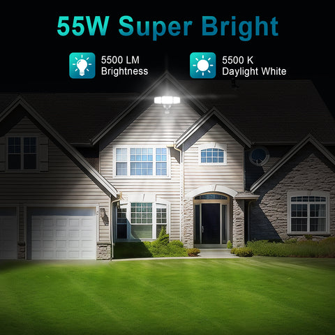 USTELLAR 55W Motion Sensor Plug-in Security Lights 2-Pack