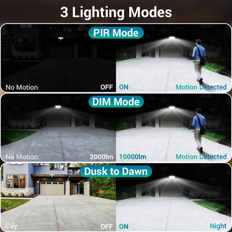 USTELLAR 100W Motion Sensor Security Light 2-Pack