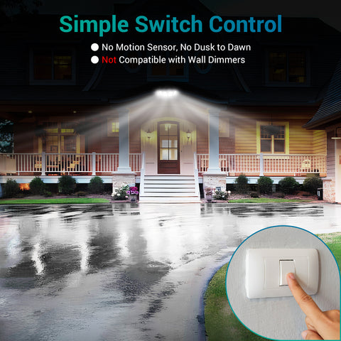USTELLAR 100W Switch Controlled Security Light 2-Pack