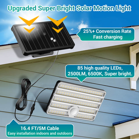 Ustellar 6500K Outdoor Solar Lights with Motion Sensor