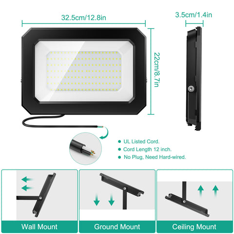 Ustellar 2 Pack 150W LED Flood Lights