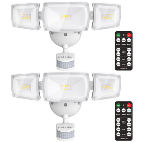 Ustellar 55W 5500LM Remote Security Light 5000K Daylight 2-Pack