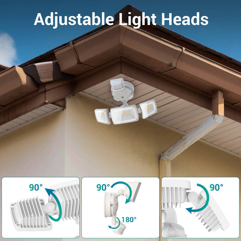 Ustellar 55W 5500LM Remote Security Light 5000K Daylight 2-Pack