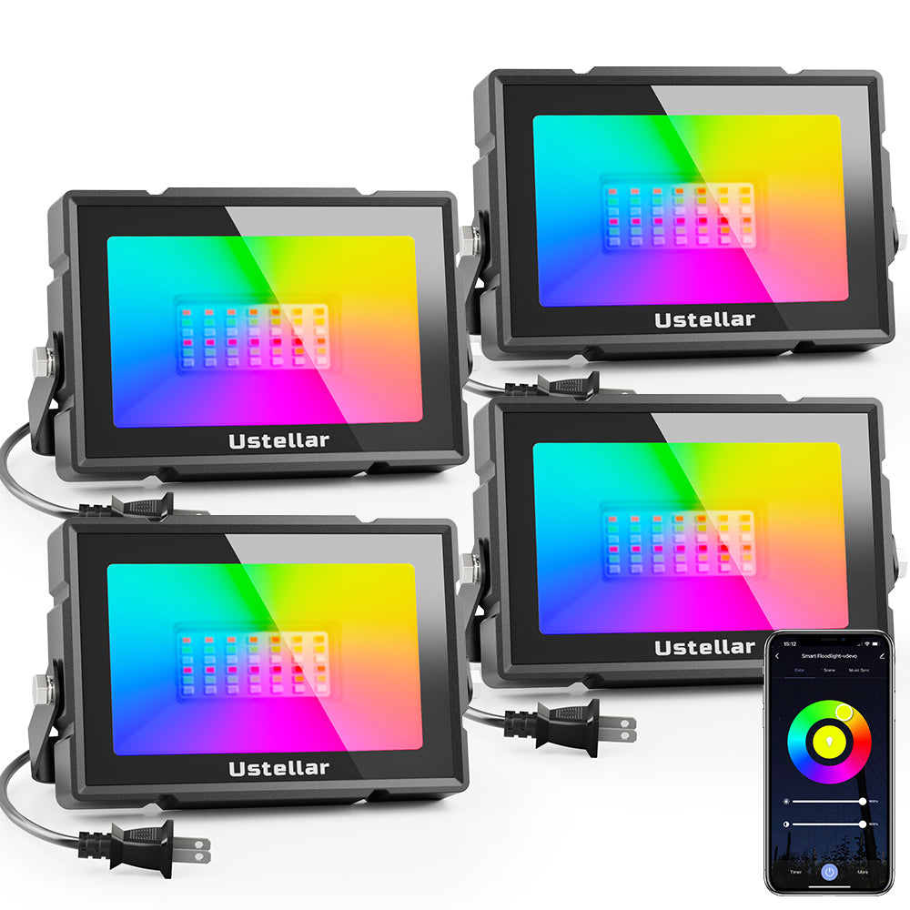 Ustellar TANK Smart RGB Flood Lights 20W 4-Pack