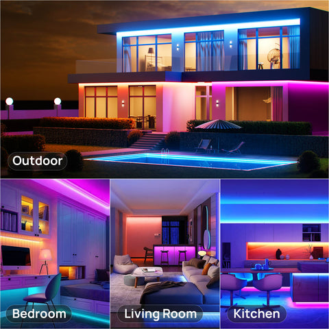 Ustellar Outdoor LED Color Changing RGB Strip Lights
