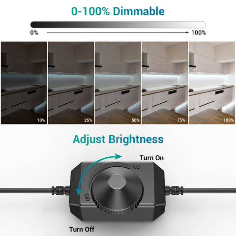 Ustellar Super Bright IP65 Waterproof White LED Light Strips